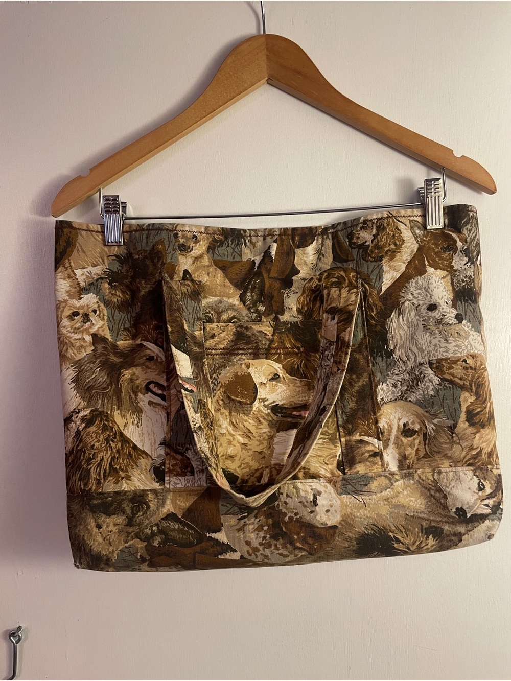 Handmade Cotton Canvas Dog Breeds Print Bag/Tote/Purse
